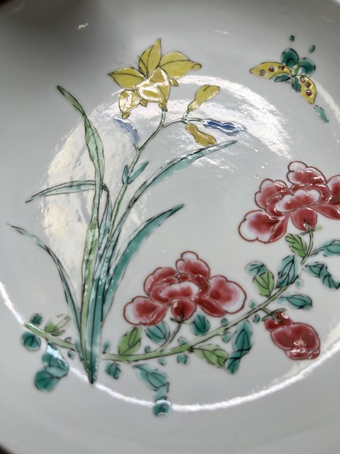 古玩陶瓷清早期雍正粉彩花卉盤真品鑒賞圖