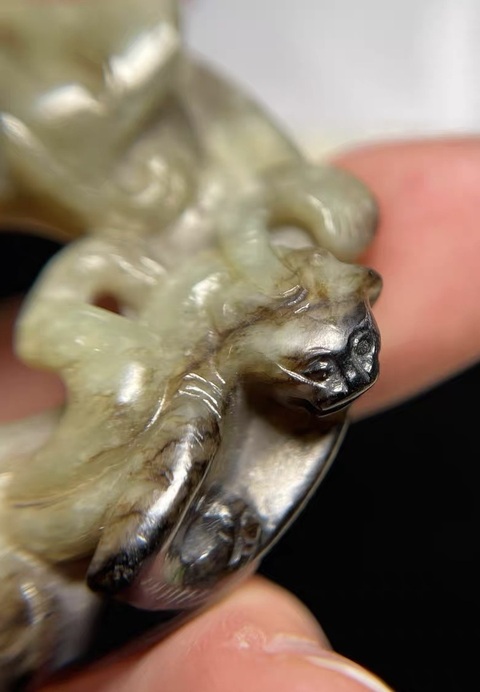 古玩玉器和田玉雕螭龍紋玉璧真品鑒賞圖