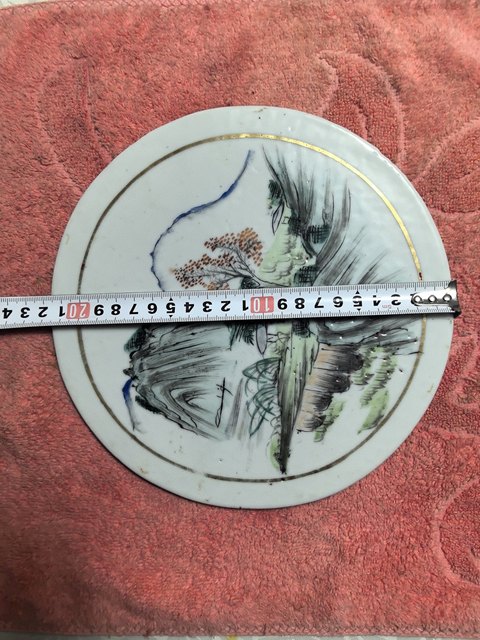 古玩陶瓷山水紋瓷板畫真品鑒賞圖