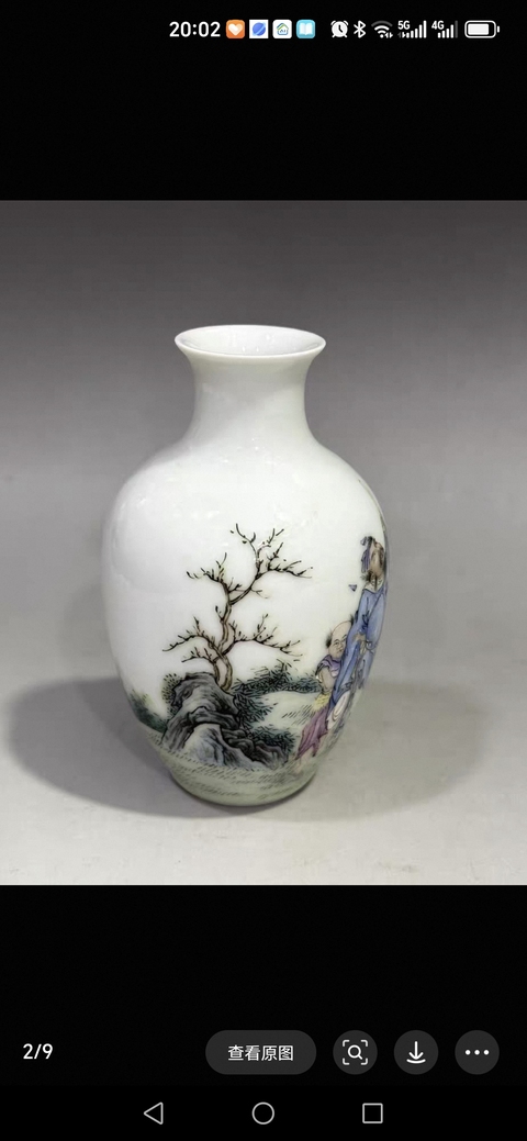 古玩陶瓷粉彩人物瓶真品鑒賞圖