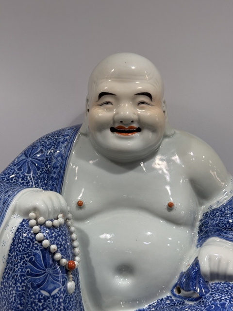 古玩陶瓷青花彌勒佛真品鑒賞圖