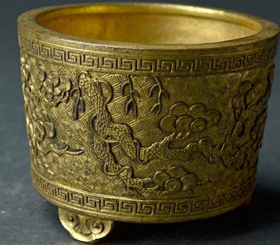 古玩銅器筒式爐真品鑒賞圖