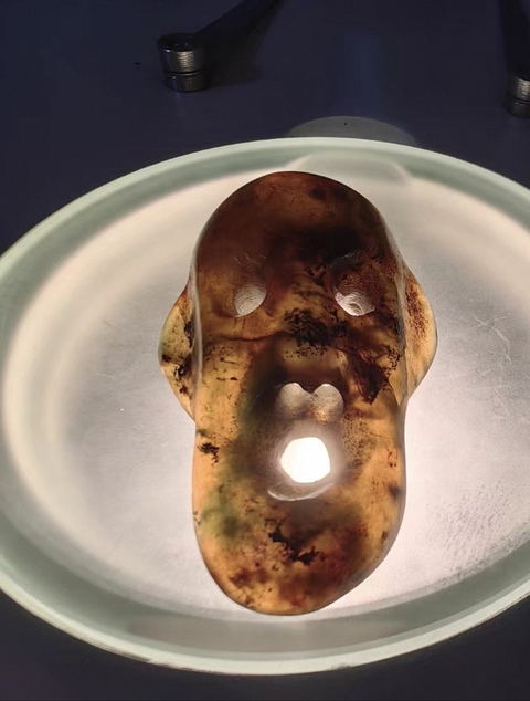 古玩玉器岫玉雕“神人面”真品鑒賞圖