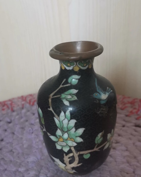 古玩雜項(xiàng)銅胎掐絲琺瑯瓶真品鑒賞圖