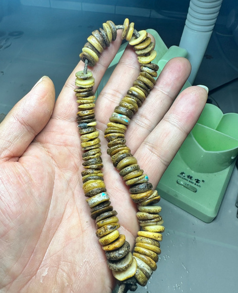 古玩雜項牦牛骨瑪尼珠手串真品鑒賞圖