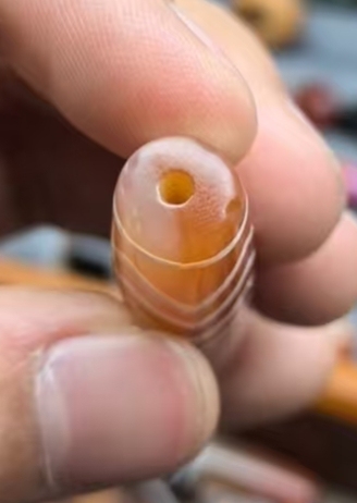 古玩玉器玉髓鑲蝕工藝珠真品鑒賞圖