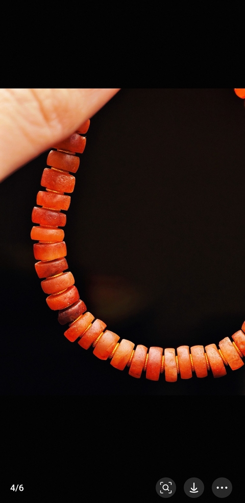 古玩玉器紅玉髓手串真品鑒賞圖