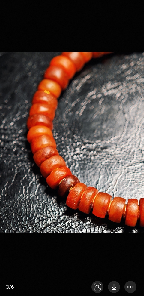 古玩玉器紅玉髓手串真品鑒賞圖