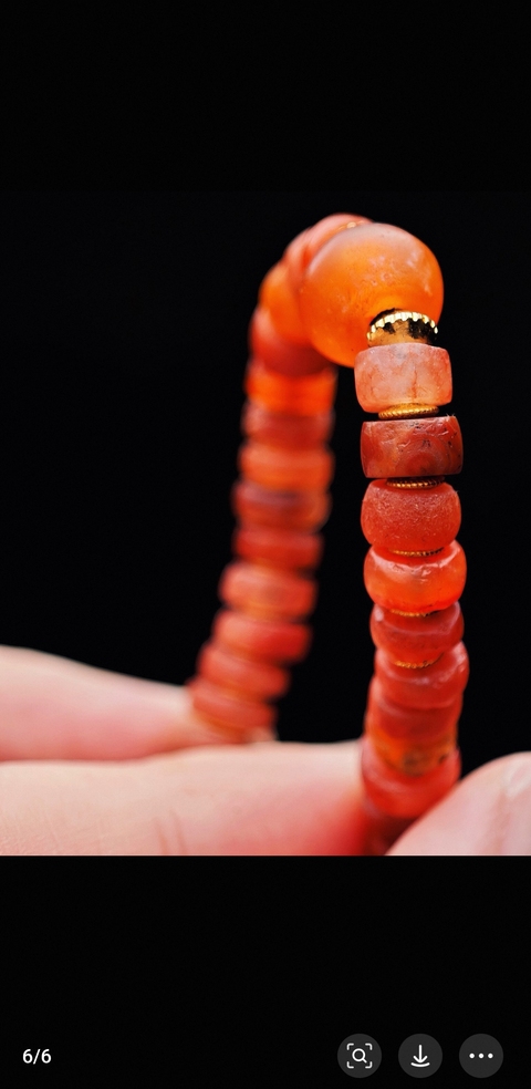 古玩玉器紅玉髓手串真品鑒賞圖