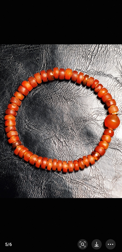 古玩玉器紅玉髓手串真品鑒賞圖