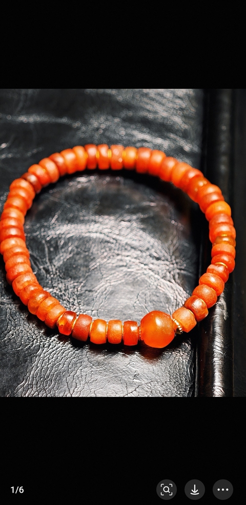 古玩玉器紅玉髓手串真品鑒賞圖