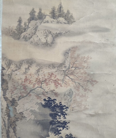 古玩字畫蘇水散人山水真品鑒賞圖