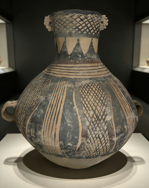 古玩陶瓷馬家窯·半山類型彩繪罐真品鑒賞圖