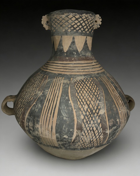 古玩陶瓷馬家窯·半山類型彩繪罐真品鑒賞圖