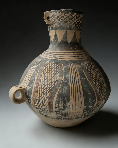 古玩陶瓷馬家窯·半山類型彩繪罐真品鑒賞圖