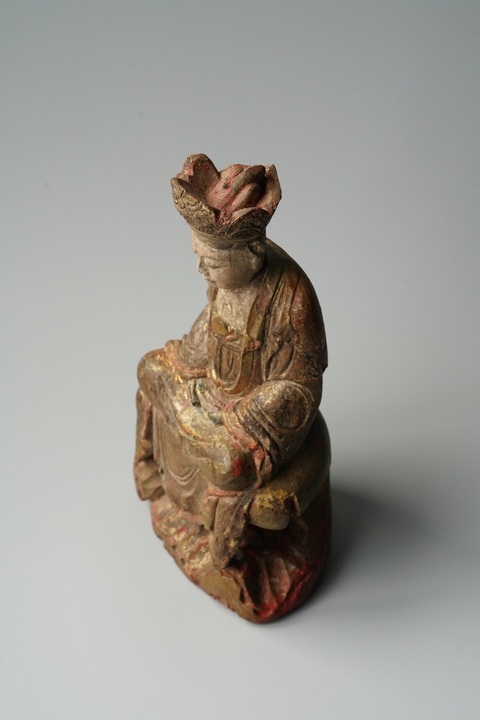 古玩雜項(xiàng)叉手觀音坐像真品鑒賞圖