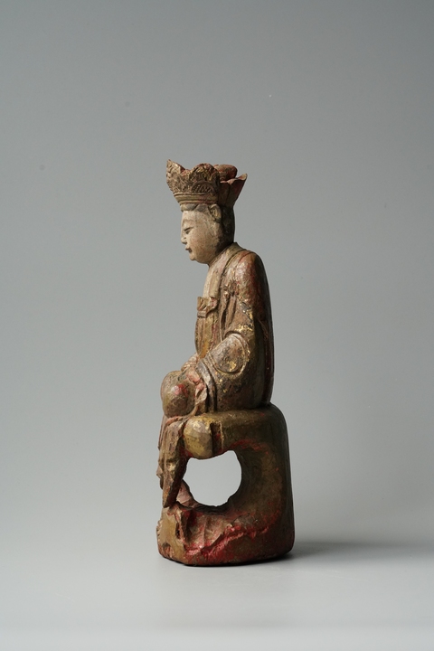 古玩雜項(xiàng)叉手觀音坐像真品鑒賞圖