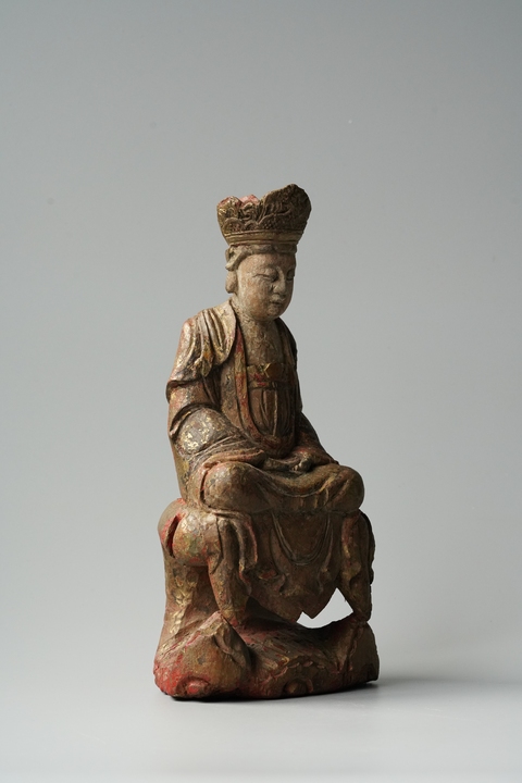 古玩雜項(xiàng)叉手觀音坐像真品鑒賞圖