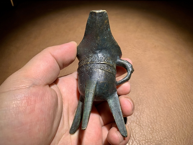 古玩銅器銅爵杯真品鑒賞圖