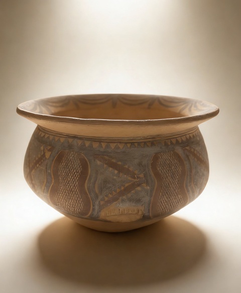 古玩陶瓷馬家窯文化·邊家林類型葫蘆紋缽真品鑒賞圖