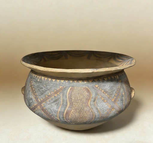 古玩陶瓷馬家窯文化·邊家林類型葫蘆紋缽真品鑒賞圖