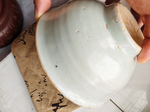 古玩陶瓷明中期白釉碗真品鑒賞圖