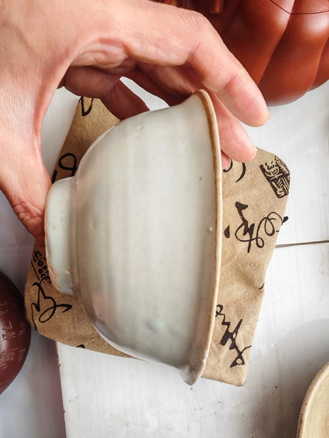 古玩陶瓷明中期白釉碗真品鑒賞圖