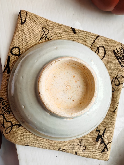 古玩陶瓷明中期白釉碗真品鑒賞圖