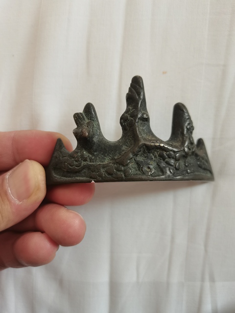 古玩雜項銅山子筆架真品鑒賞圖