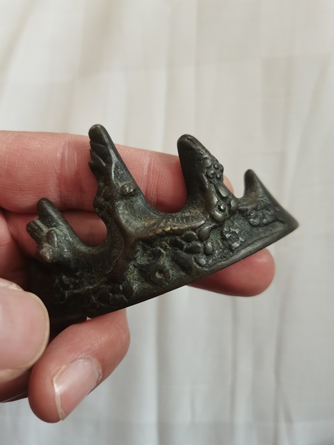 古玩雜項銅山子筆架真品鑒賞圖