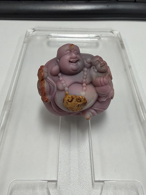 古玩玉器瑪瑙彌勒掛件真品鑒賞圖