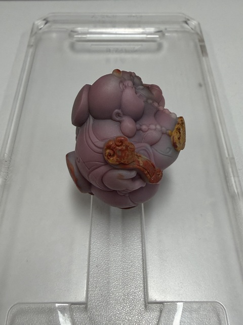 古玩玉器瑪瑙彌勒掛件真品鑒賞圖