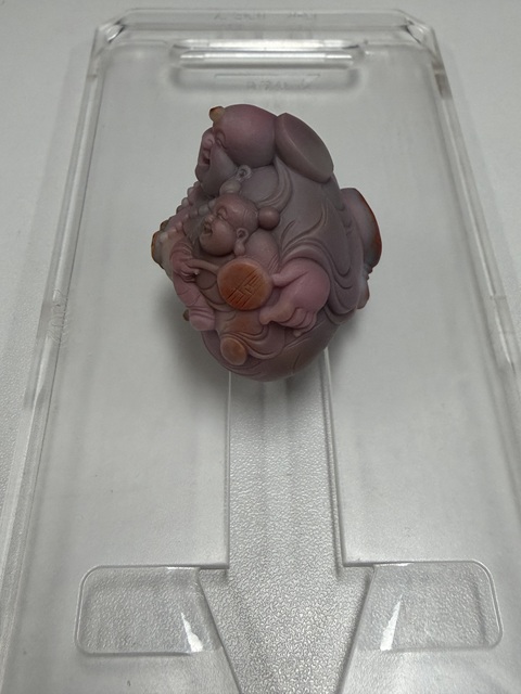 古玩玉器瑪瑙彌勒掛件真品鑒賞圖