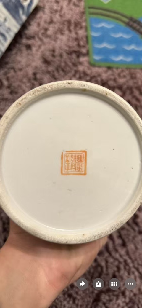 古玩陶瓷百子鬧春粉彩鏤空帽筒真品鑒賞圖