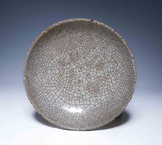 古玩陶瓷哥釉盤真品鑒賞圖