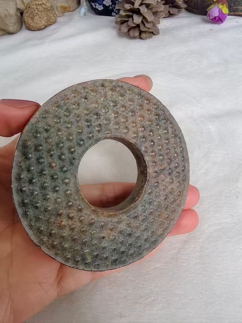 古玩玉器和田玉雕“蒲紋璧”真品鑒賞圖