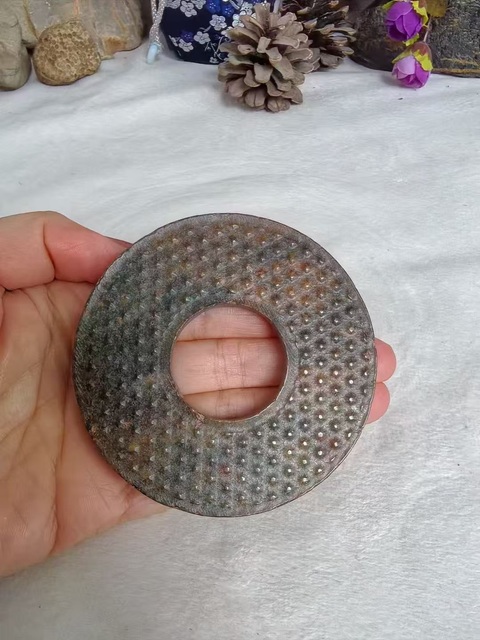 古玩玉器和田玉雕“蒲紋璧”真品鑒賞圖