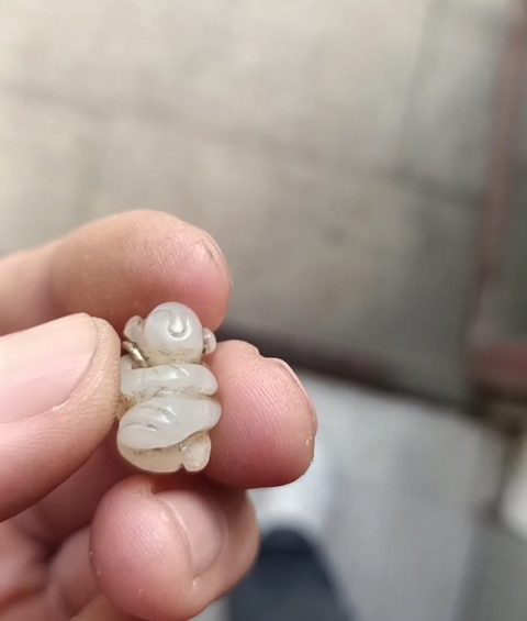 古玩玉器童子真品鑒賞圖