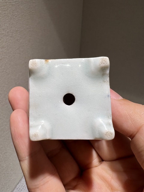 古玩陶瓷青花四方松竹梅菖蒲盆真品鑒賞圖