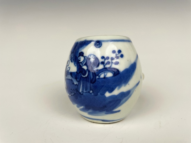 古玩陶瓷清晚期·青花人物鳥食罐拍賣，當前價格0元