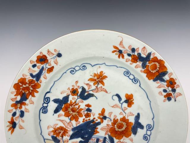 古玩陶瓷清康熙·青花加彩花卉盤拍賣，當前價格0元