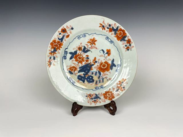 古玩陶瓷清康熙·青花加彩花卉盤拍賣，當前價格0元