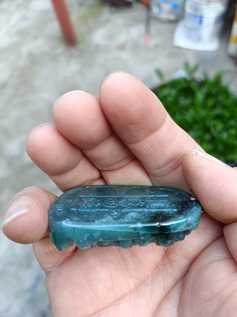 古玩玉器天然翡翠掛件真品鑒賞圖