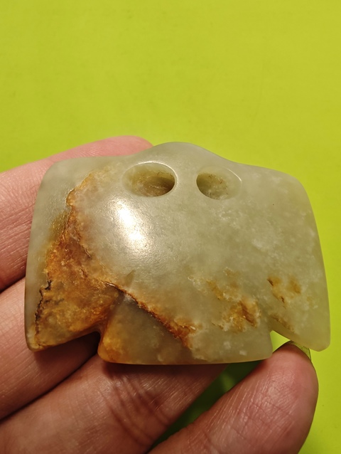 古玩玉器仿紅山梟型件真品鑒賞圖