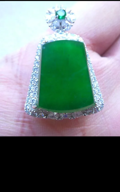 古玩玉器翡翠鑲嵌“平安無事牌”真品鑒賞圖