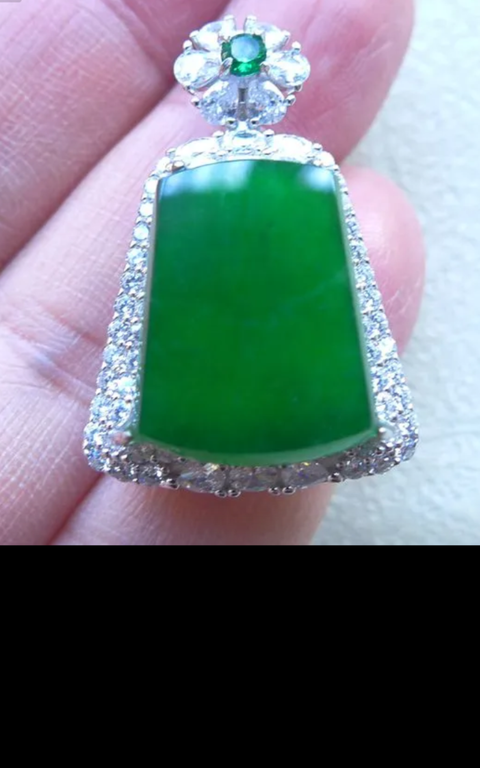 古玩玉器翡翠鑲嵌“平安無事牌”真品鑒賞圖