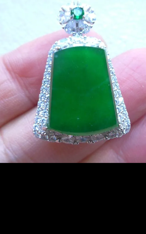 古玩玉器翡翠鑲嵌“平安無事牌”真品鑒賞圖