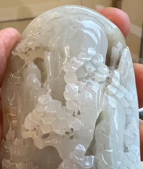 古玩玉器和田玉雕“山水把件”真品鑒賞圖