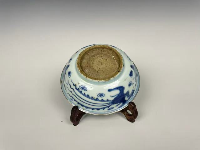 古玩陶瓷明萬歷·青花雙鳳紋淺腹碗拍賣，當前價格0元