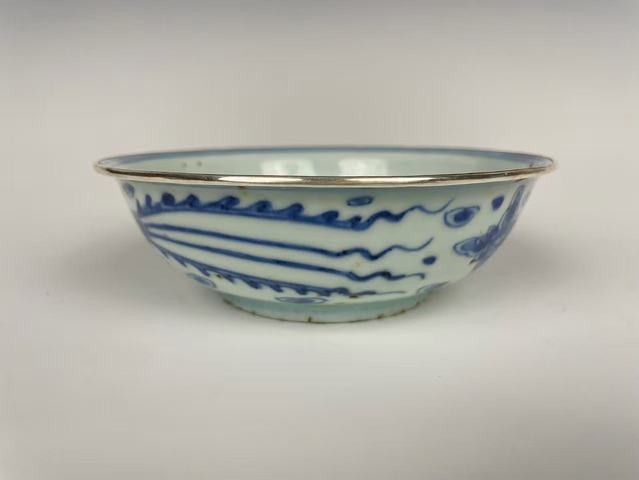 古玩陶瓷明萬歷·青花雙鳳紋淺腹碗拍賣，當前價格0元